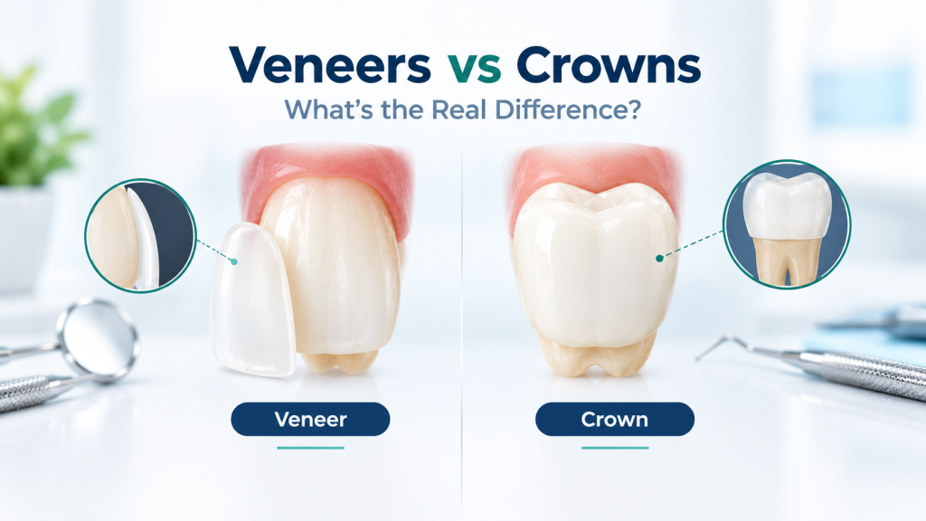Veneers vs Crowns: What’s the Real Difference?